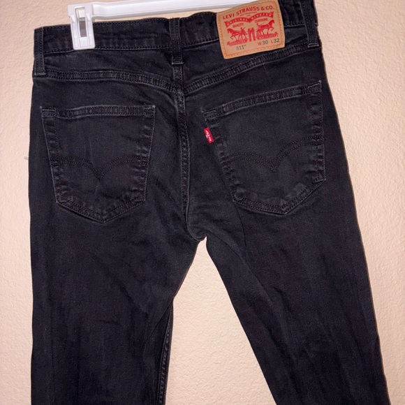 Black Levi's 511 jeans skinny slim straight denim pants 90s retro streetwear - Picture 5 of 15